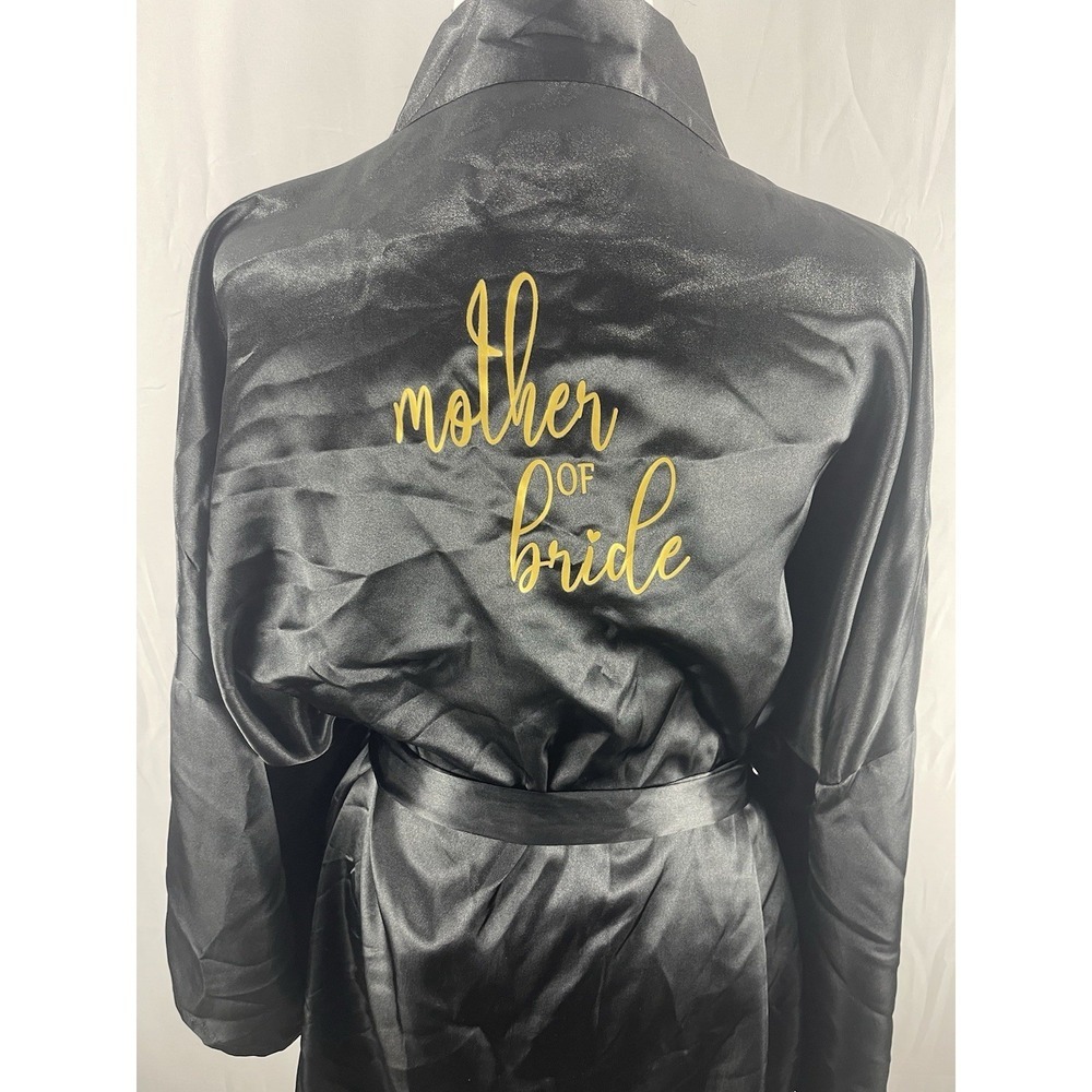 Mother Of Bride Black Satin Robe XL